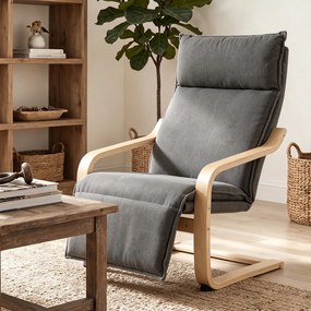 HOMCOM Fotoliu Modern de Relaxare cu Suport Pentru Picioare, Scaun Spațios, Gri Închis | Aosom Romania