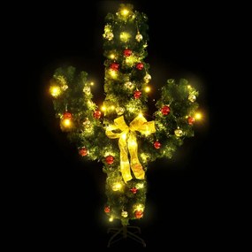Cactus de Craciun cu suport si LED, verde, 150 cm, PVC 1, 150 cm