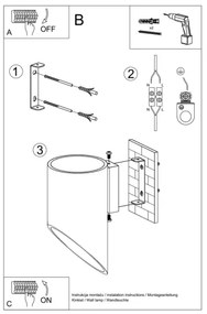 Aplică perete PENNE 20 1xG9/40W/230V negru