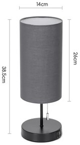 Lampă de masă cu USB Aigostar 1xE27/40W/230V negru