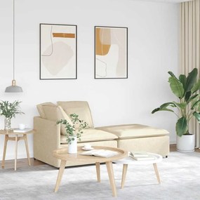 vidaXL Canapea modulară cu taburet și perne, material textil, crem