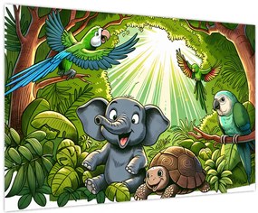 Tablou - Animăluțe vesele (90x60 cm)