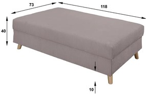 Taburet gri cu tapițerie din catifea reiată Ariella – Ropez