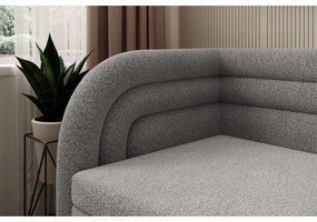 Canapea gri extensibilă/cu spațiu de depozitare cu tapițerie din țesătură bouclé cu colț pe partea stângă 223 cm Fabillo – ELTAP