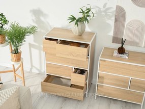Comodă Soren Kom (sonoma + alb). Promo -10%. 1110767