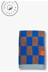 Prosop albastru/maro din bumbac organic 50x90 cm Retro – Mette Ditmer Denmark