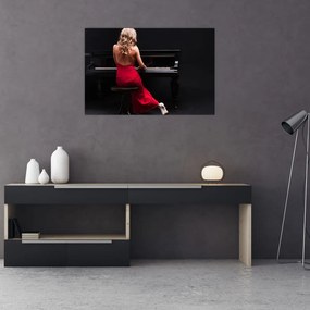 Tablou - Femeia cântând la pian (90x60 cm)