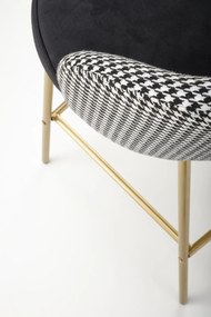 Scaun de bar tapitat H113 alb/negru