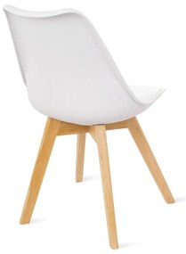 Set 2 scaune cu picioare din lemn de fag Bonami Essentials Retro, alb