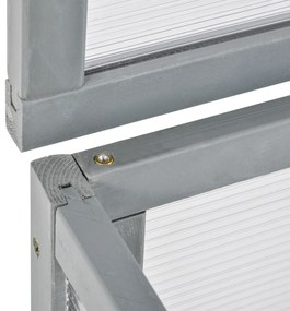 Outsunny Frühbeet Sopron din lemn și policarbonat 90 x 46 x 40 cm Șopron cu acoperire rezistentă la intemperii pentru grădină Plantbeet Gri | Aosom Romania