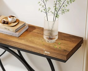 MACI1 - Masa Consola, 120 cm, masuta hol, cu spatiu de depozitare, living, dormitor - Negru - Maro