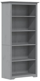 355082 vidaXL Bibliotecă BODO, gri, 82x40x173 cm, lemn masiv pin, 5 rafturi