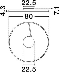 Lustra circulara aluminiu negru LED CCT SIENA 80cm