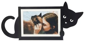 Ramă foto neagră cu picior de susținere din metal 36x16 cm Hidden Cat – Balvi