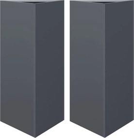 vidaXL Jardiniere grădină, 2 buc. antracit 40x34,5x70 cm oțel triunghi