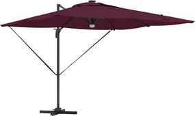 vidaXL Parasol Roma Roșu 286 x 284 x 270 cm Aluminiu și poliester