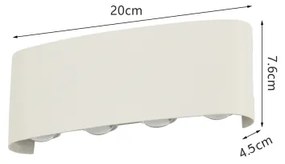 Brilagi - Aplica LED de exterior FLAREBOX, 8W, 230V, alb, IP65