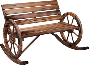 Outsunny Bancă balansoar pentru grădină, balansoar pentru 2 persoane, cu cotiere în formă de roată, pentru balcon, grădină, terasă, carbonizat. | Aosom Romania