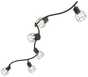 Plafoniera moderna cu spoturi neagra 145 cm 6 lumini - Botu