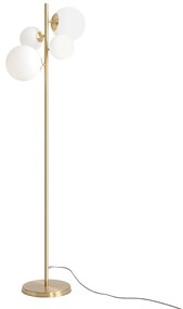 Lampadar din metal auriu cu 4 becuri Bloom, 161 cm