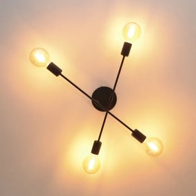 LED Lustră aplicată CAMBRIDGE 4xE27/8W/230V neagră