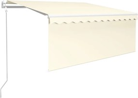 vidaXL Copertină retractabilă automat cu stor, crem, 3,5x2,5 m