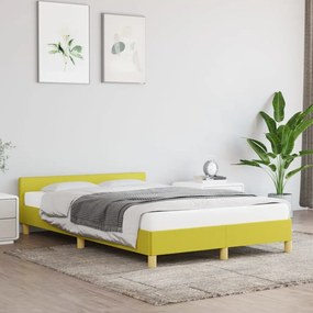 Cadru de pat cu tablie, verde, 120x200 cm, textil Verde, 120 x 200 cm