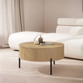 Mazzoni FRIDA Stejar Oasis – MĂSUȚĂ DE CAFEA MODERNĂ CU BLAT RABATABIL ȘI SPAȚIU DE DEPOZITARE