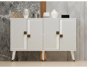 Dulap Ahart Alb și Auriu