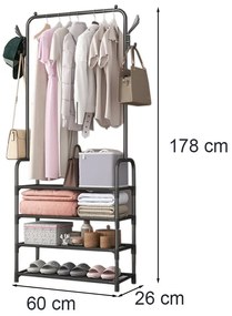 Suport pentru haine LRA-01 negru