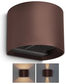 Brilagi - Aplica de perete LED pentru exterior RONDO, 6 W, 230 V, maro, IP54