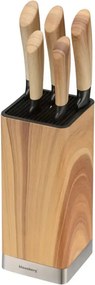 Set de cuțite de bucătărie Klausberg KB 9035, 6 piese, oțel inoxidabil, suport, maro