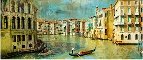 Tablou - Canalul de la Veneția și gondole (120x50 cm)