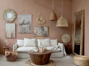 Masuta de cafea din lemn reciclat, aspect rustic, Grimaud