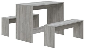 812970 vidaXL Set mobilier de bucătărie, 3 piese, stejar sonoma gri, PAL