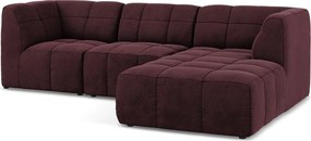 Colțar burgundy cu tapițerie din catifea (cu colț pe partea dreaptă/cu șezlong) Aloha – Makamii