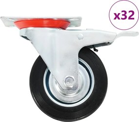 vidaXL Roți pivotante, 32 buc., 100 mm