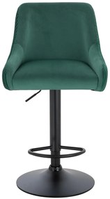 HR920W Scaun Verde din Catifea cu Bază Neagră