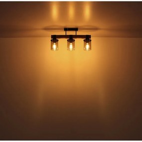Plafoniera 3L design industrial Lila negru, maro