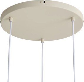 Lampă suspendată scandinavă bej cu sticlă opală cu 3 lumini - Polly