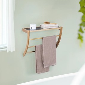 Wenko Raftier de baie cu bară din salcâm FONDI