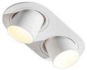 Spot îngropat rotunjit alb GU10 35mm inclinabil 2 lumini - Installa