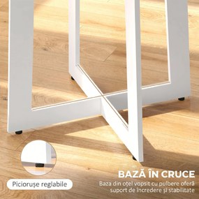 HOMCOM Masă rotundă pentru 4 persoane, masă de bucătărie modernă