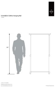 Suport pentru haine argintiu telescopic/cu roți din metal – Premier Housewares