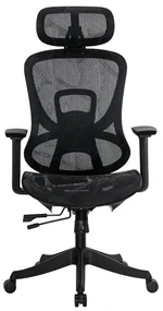 Scaun ergonomic birou negru din mesh cu brațe reglabile 3D și șezut culisabil SYYT 9518