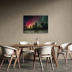Tablou pe sticlă cu Northern Lights (70x50 cm)