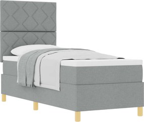 vidaXL Pat cu arcuri cu saltea Gri deschis 80 x 200 cm țesătură