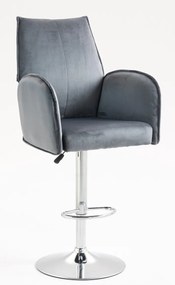 HR280W Scaun Grafit din Catifea cu Bază Cromata