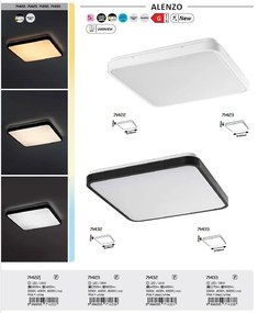 Plafoniera LED baie IP44 Alenzo 29x29cm negru/alb