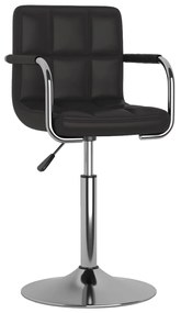 vidaXL Scaun de bucătărie, negru, piele ecologică